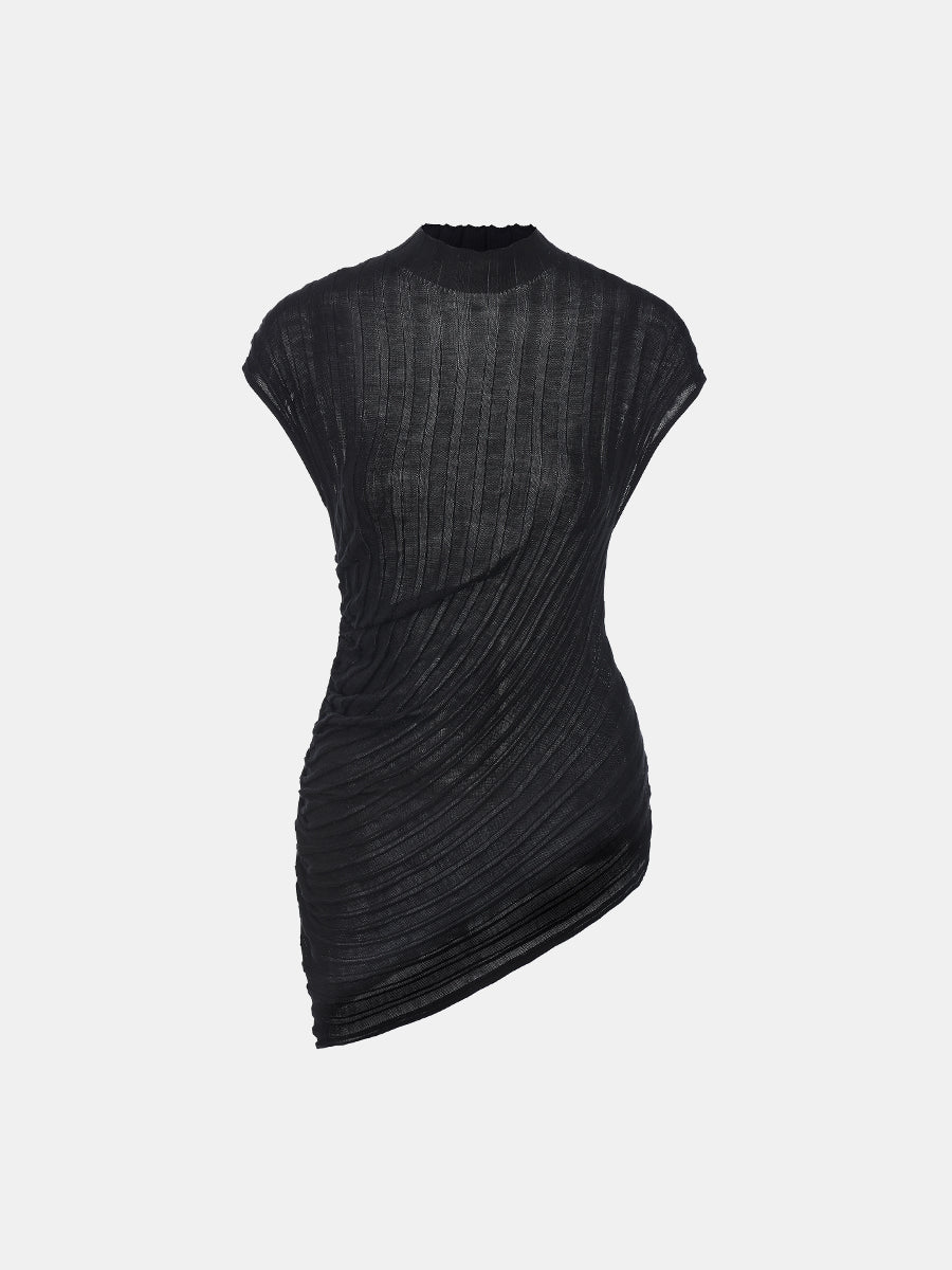 Sleeveless Mockneck Top
