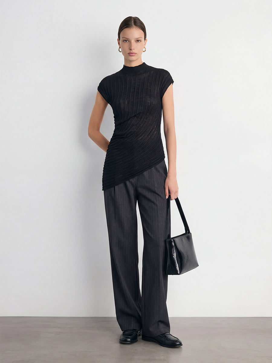 Sleeveless Mockneck Top