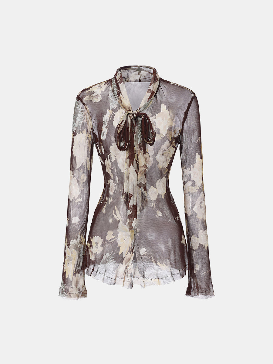 V-Neck Floral Blouse