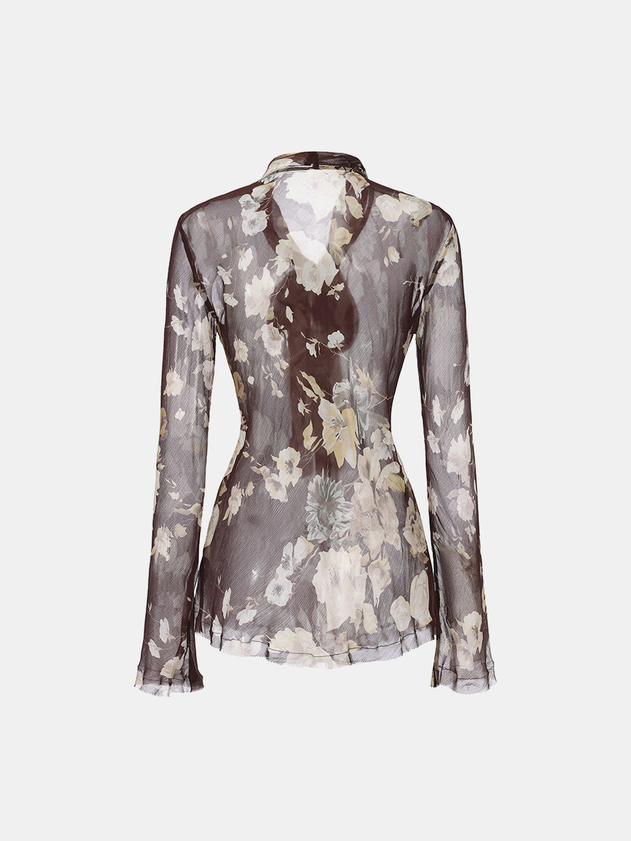 V-Neck Floral Blouse