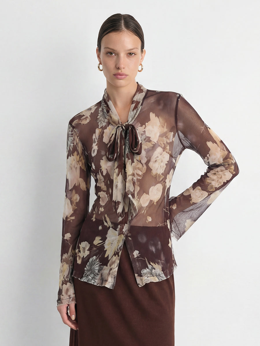 V-Neck Floral Blouse