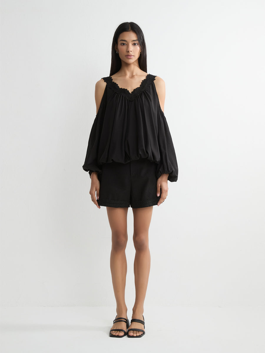 Lace-Trimmed  Short