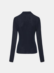 Polo Collar Knit Cardigan