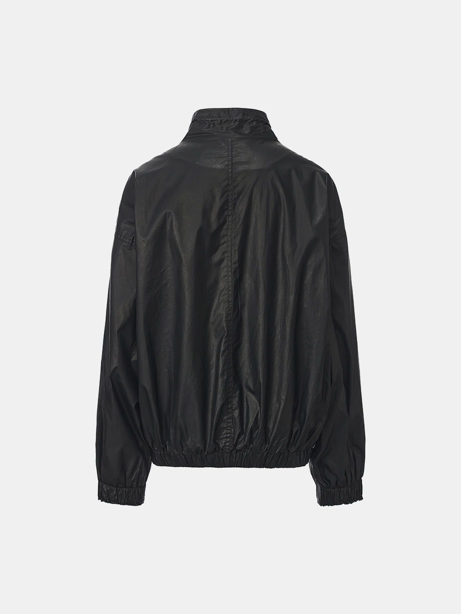 Stand-Collar Drawstring Jacket