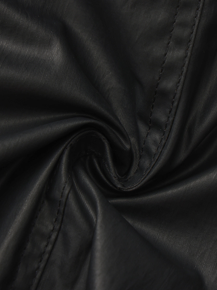 Stand-Collar Drawstring Jacket
