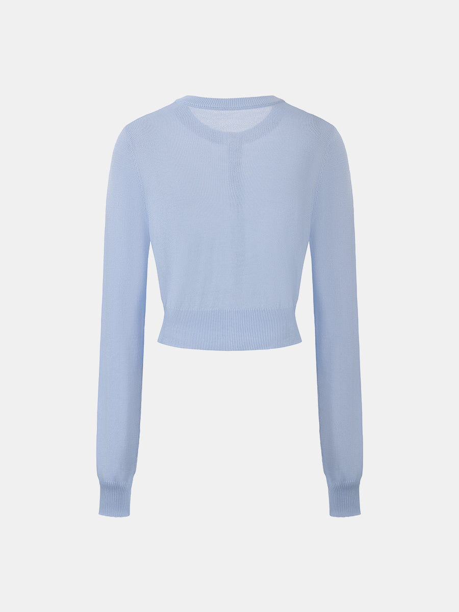 Cropped Crewneck Cardigan