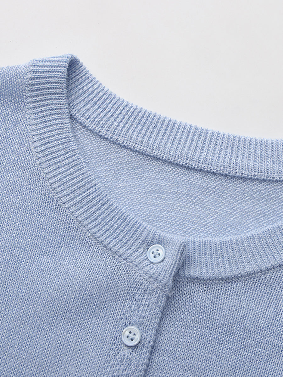 Cropped Crewneck Cardigan