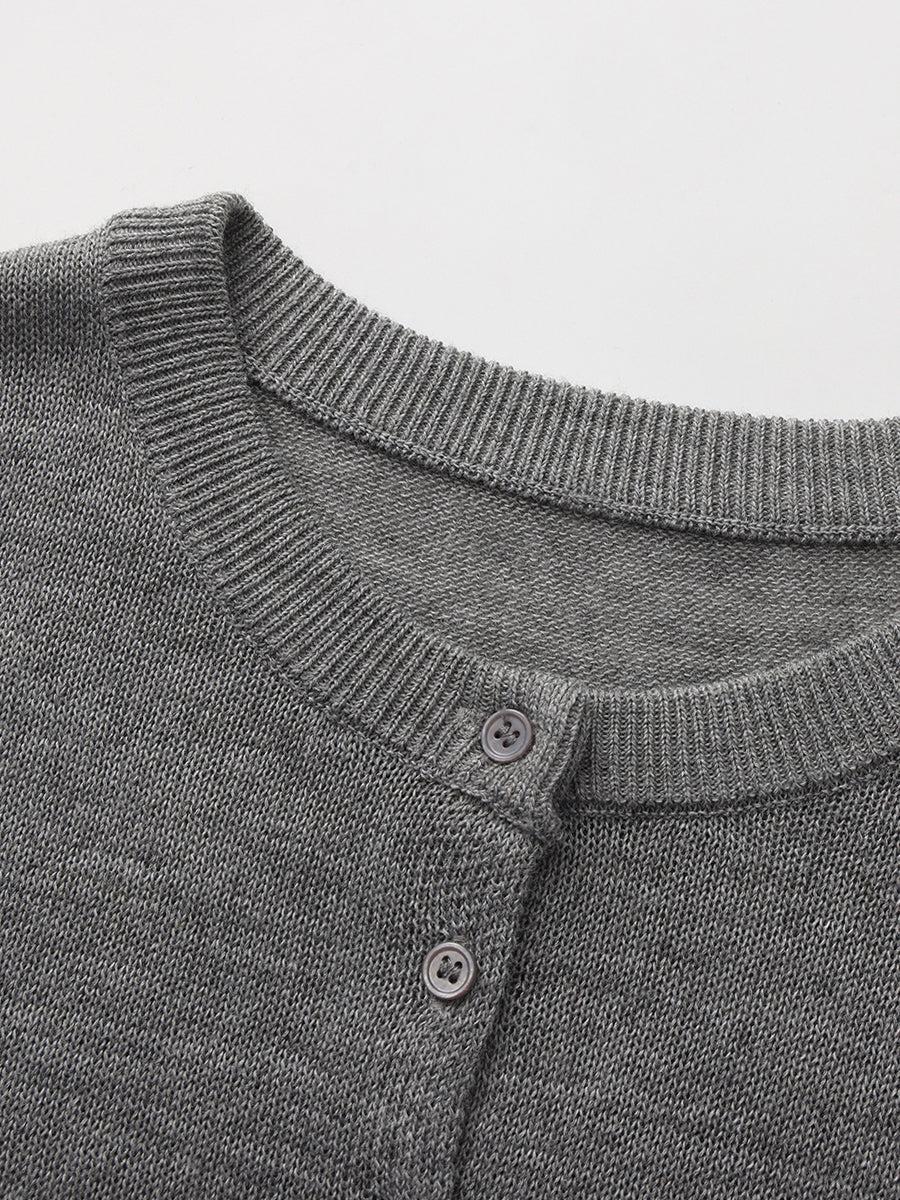 Cropped Crewneck Cardigan