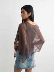 Off-Shoulder Open-Knit Top