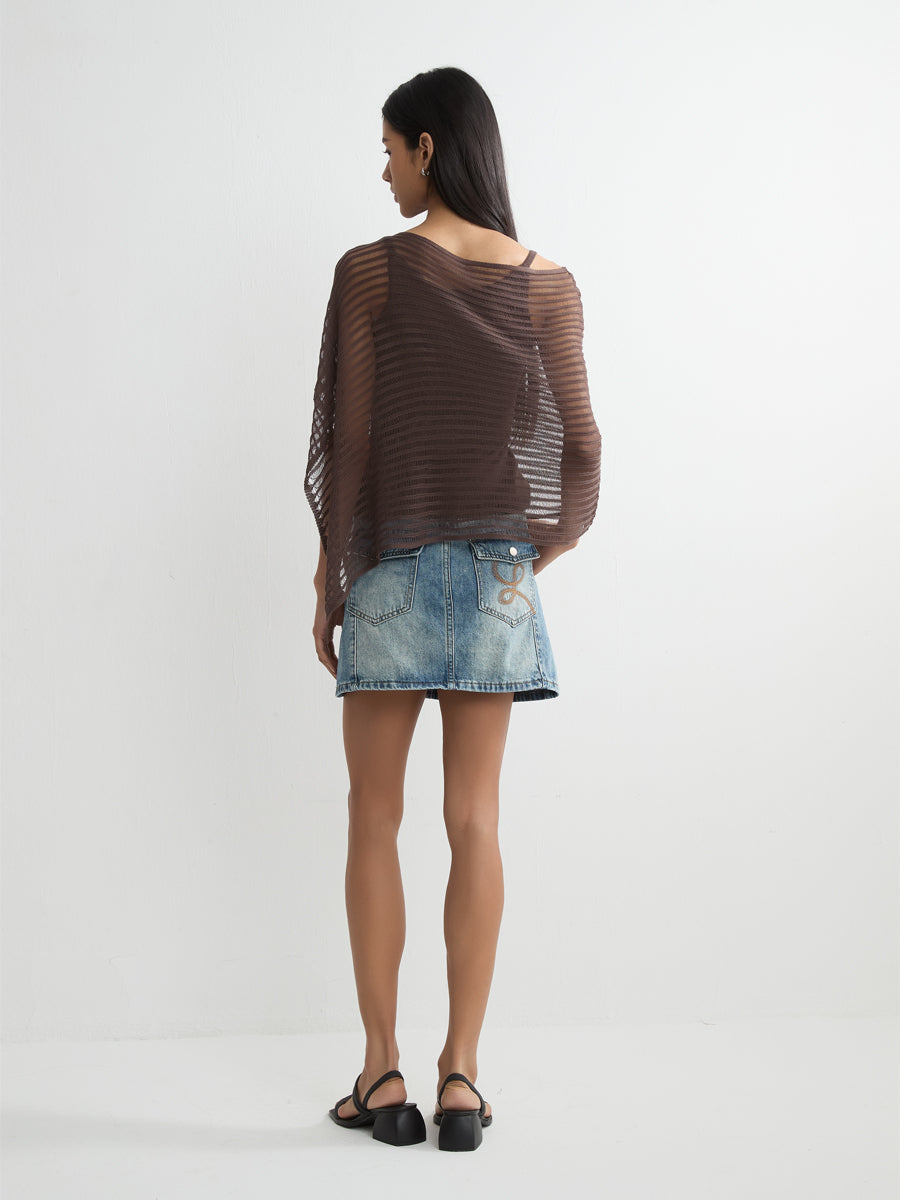 Off-Shoulder Open-Knit Top