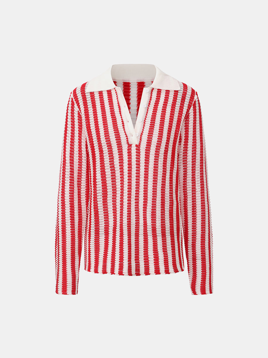 Striped Polo Sweater