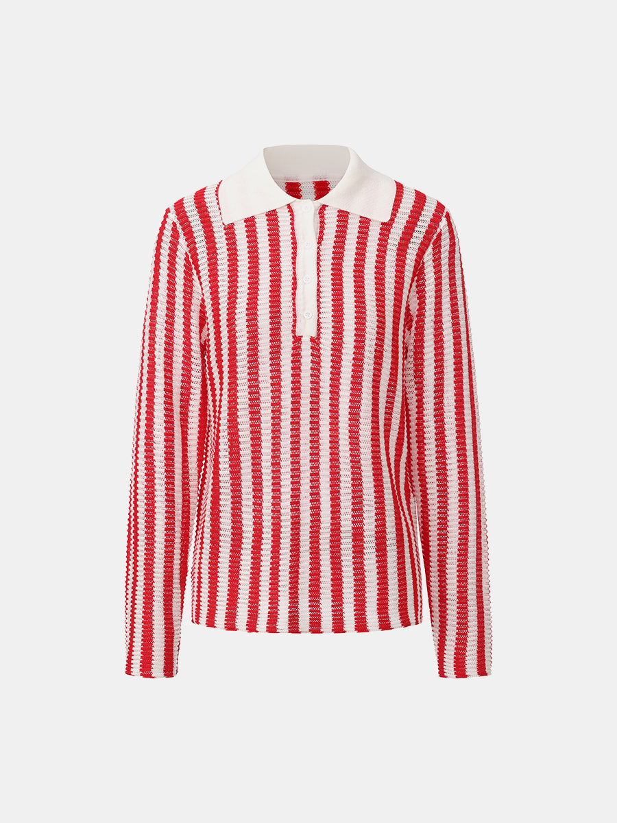 Striped Polo Sweater