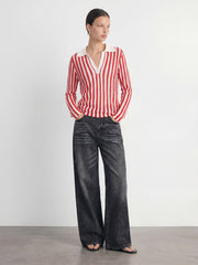 Striped Polo Sweater