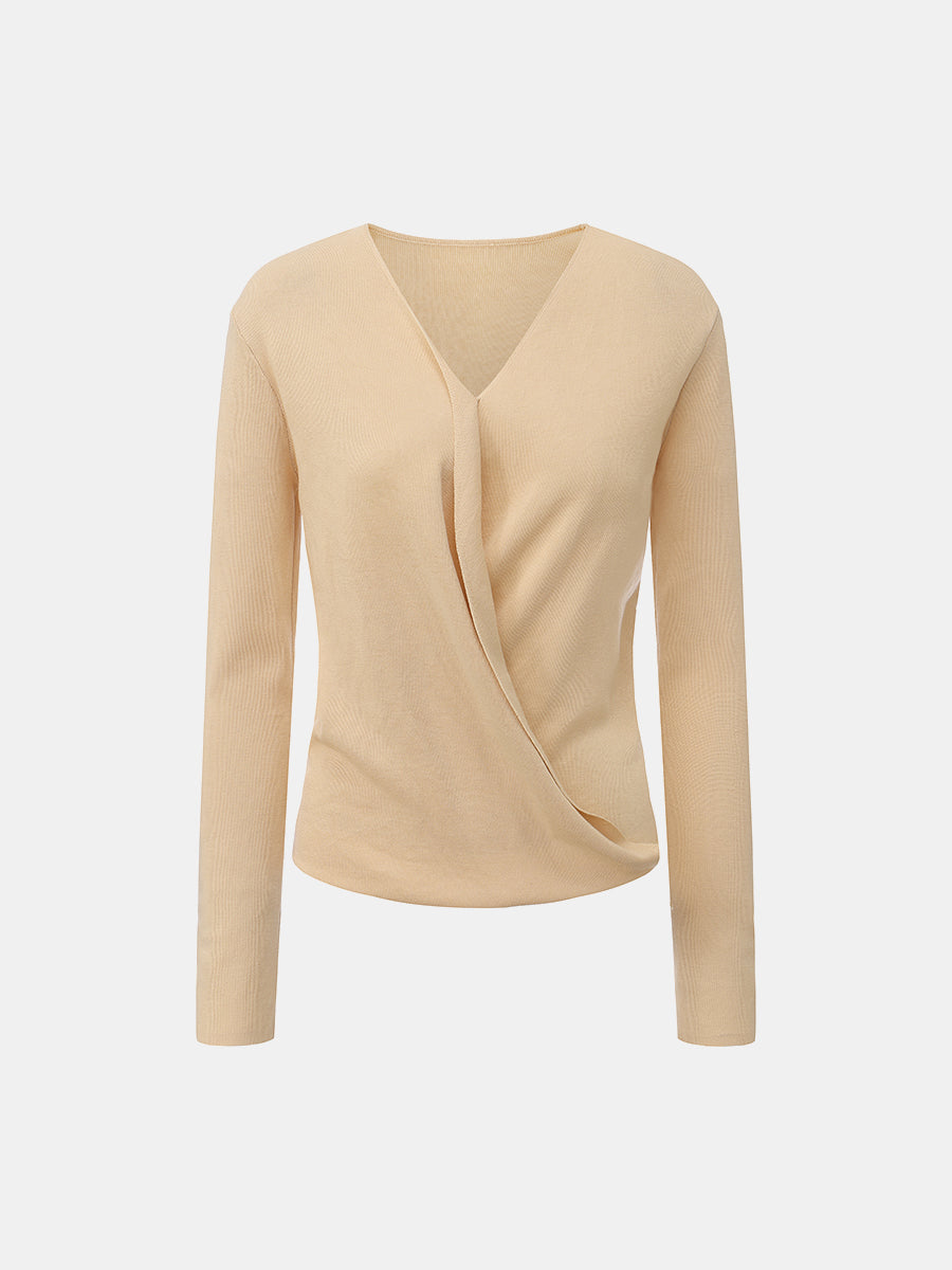 Wrap-Front Ribbed Top