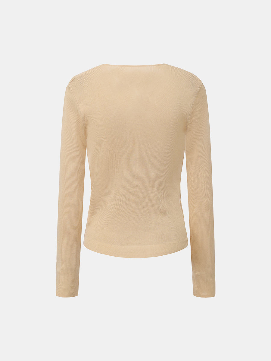 Wrap-Front Ribbed Top