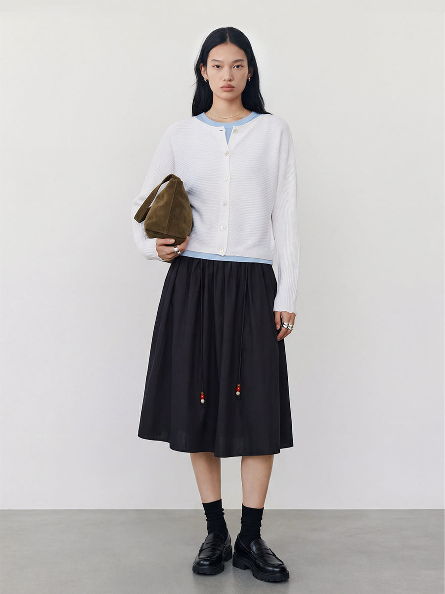 Drawstring Midi Skirt
