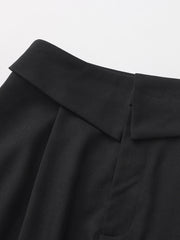 Foldover Waistband High-Rise Straight Leg Pant