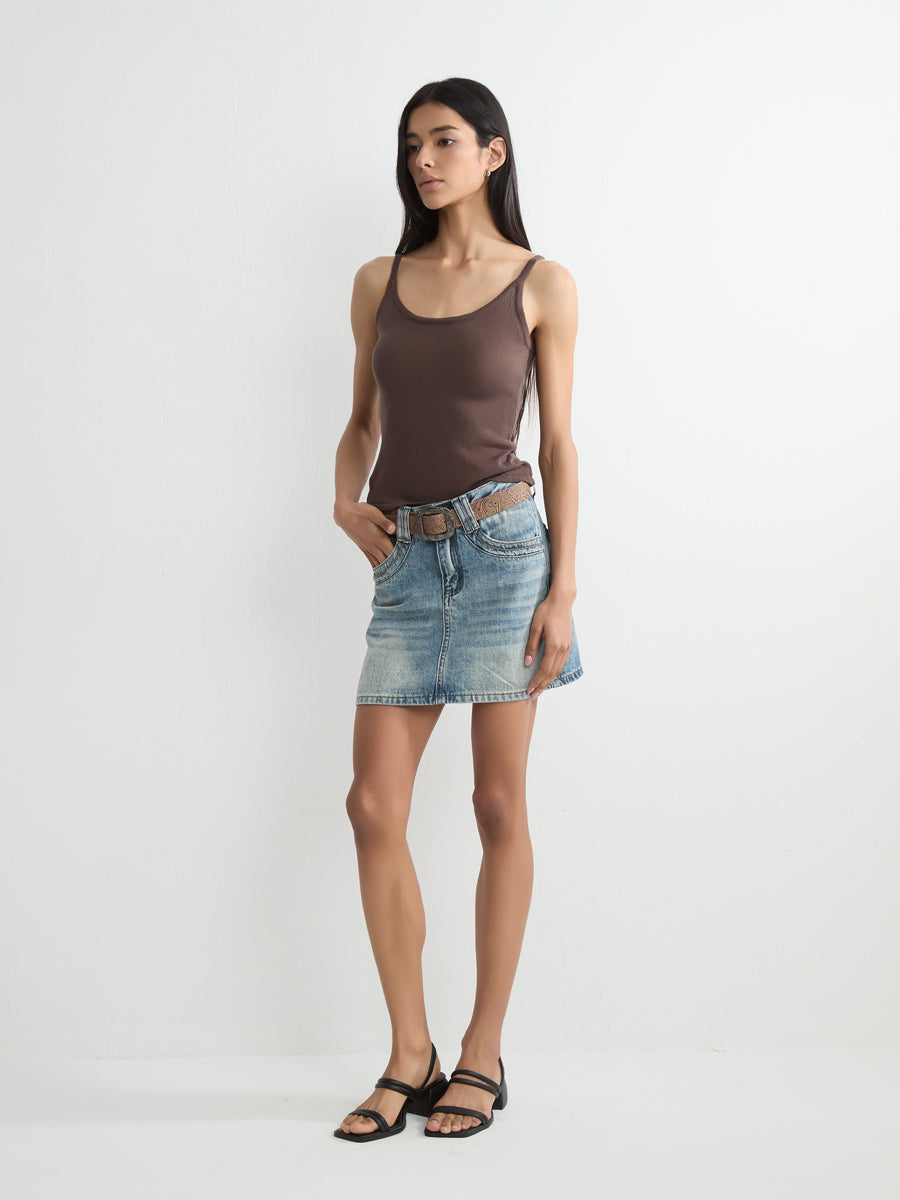 Denim Mini Skirt