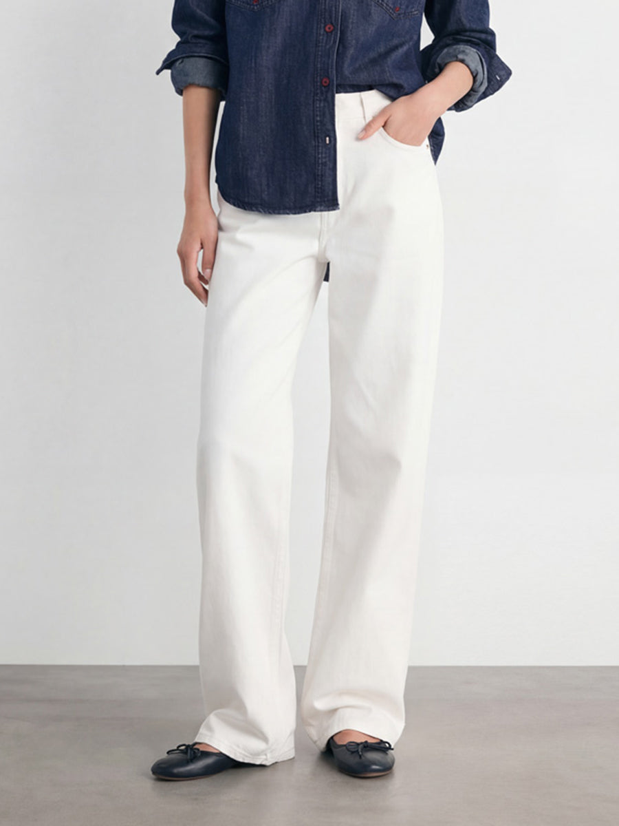 Mid-Rise Wide-Leg Jeans