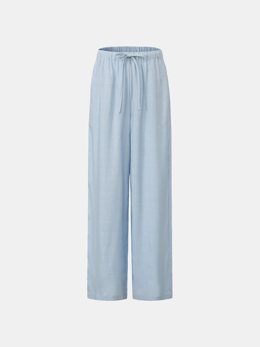Lyocell Mid-Rise Wide-Leg Pant