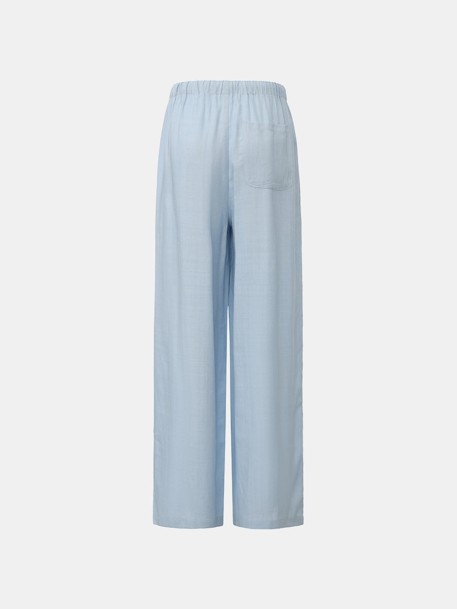Lyocell Mid-Rise Wide-Leg Pant