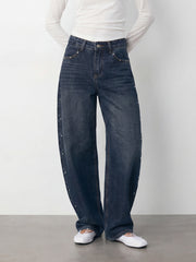 Rivet Barrel-Leg Jeans