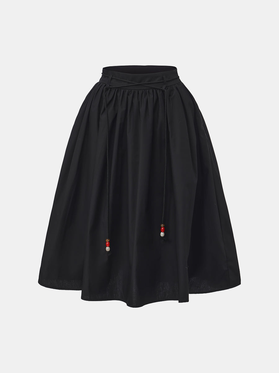 Drawstring Midi Skirt