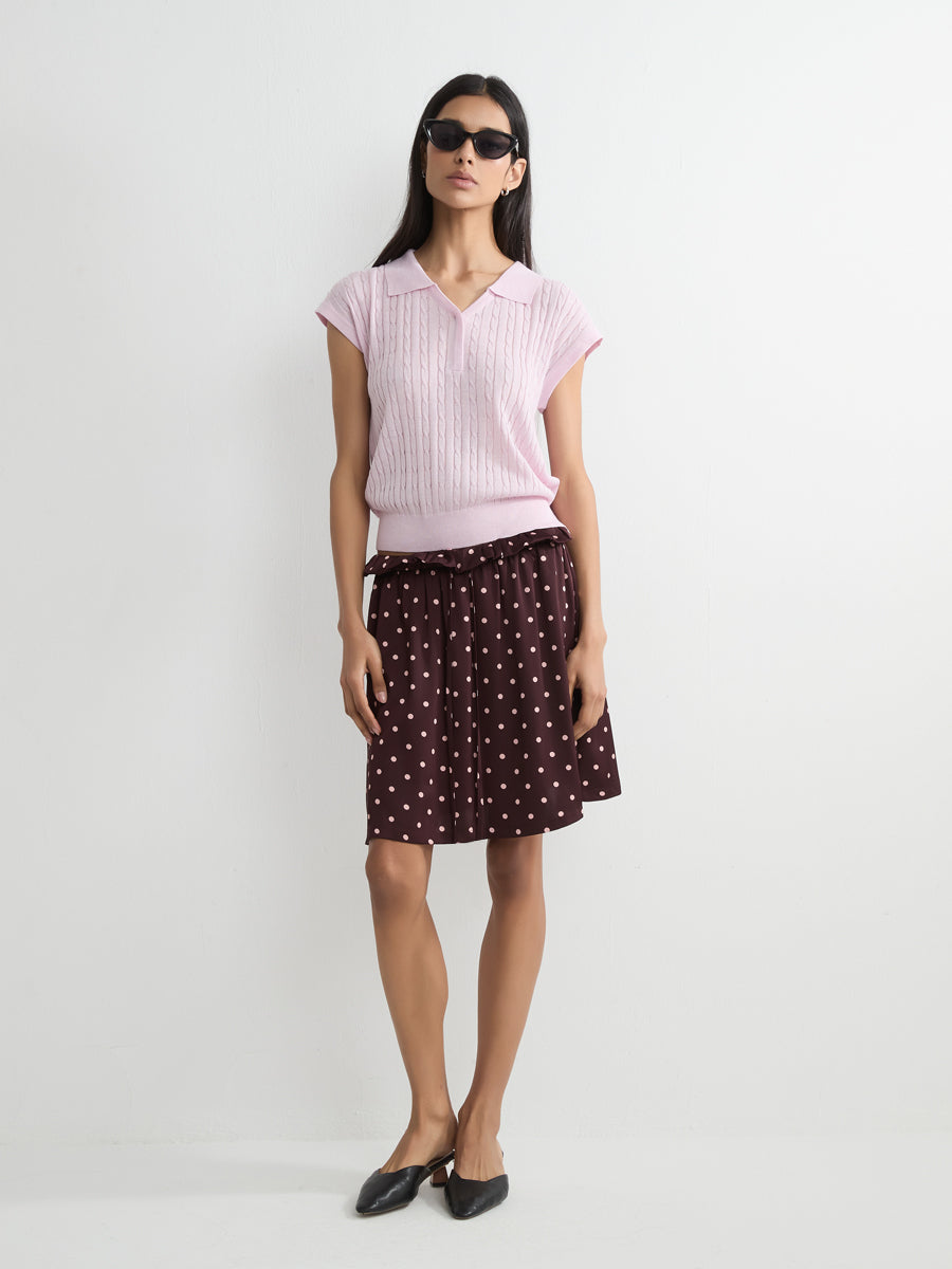 Polka Dot Midi Skirt