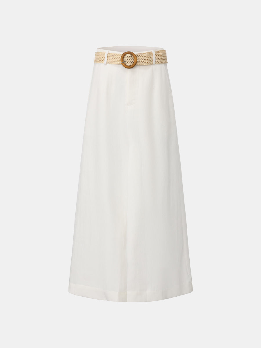 Lyocell A-Line Midi Skirt