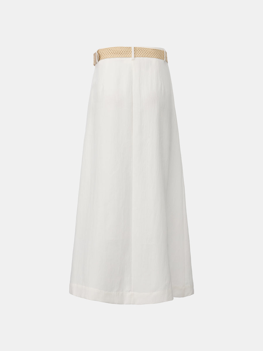 Lyocell A-Line Midi Skirt