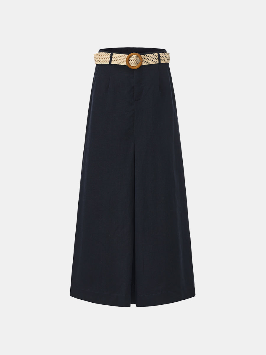 Lyocell A-Line Midi Skirt