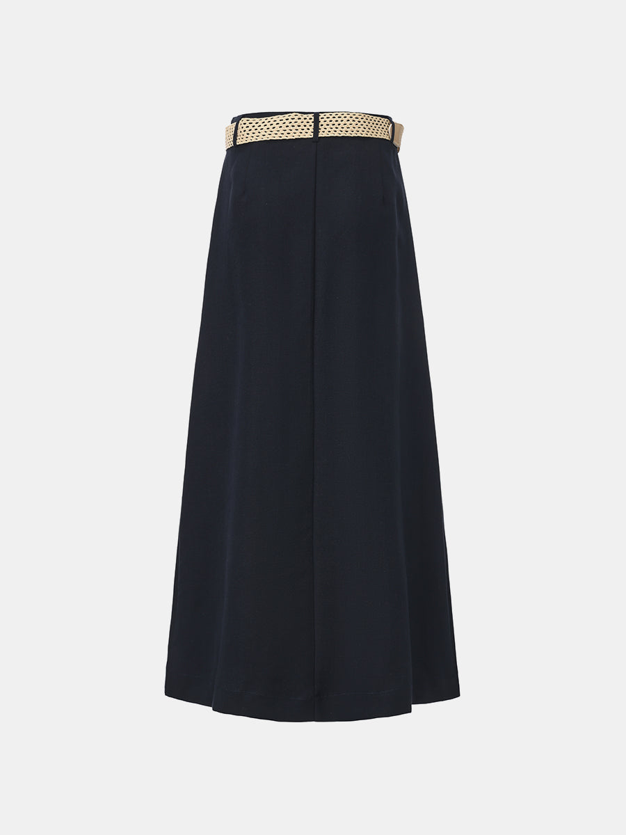 Lyocell A-Line Midi Skirt