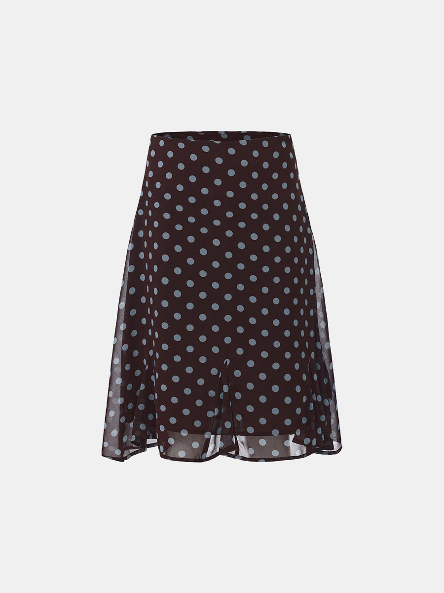 Polka Dot Midi Skirt