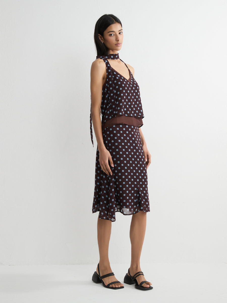 Polka Dot Midi Skirt