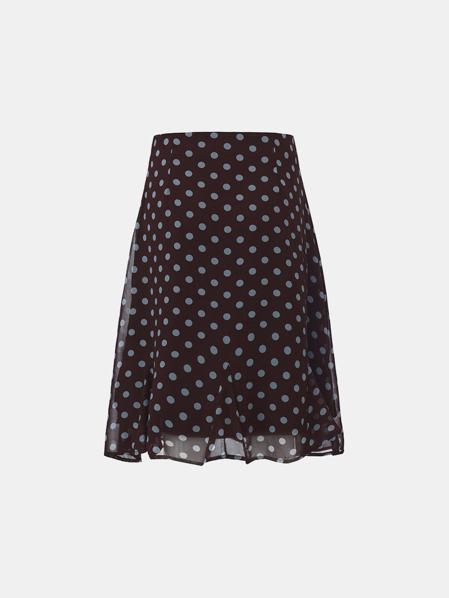 Polka Dot Midi Skirt