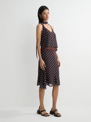 Polka Dot Midi Skirt