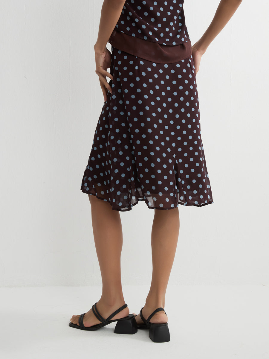 Polka Dot Midi Skirt