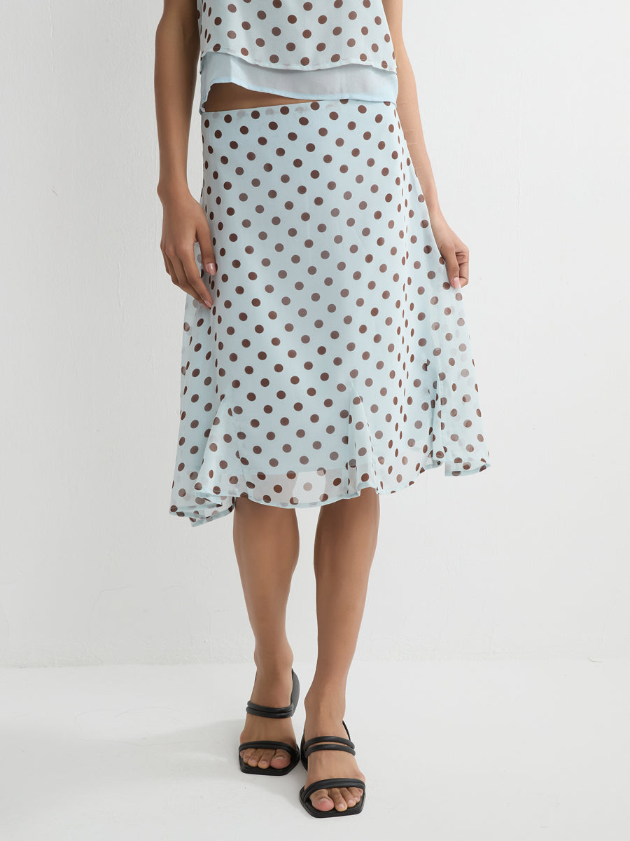 Polka Dot Midi Skirt