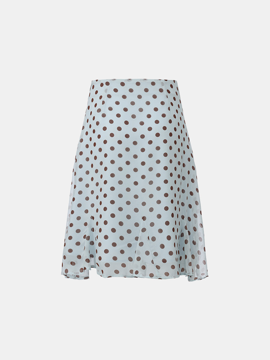 Polka Dot Midi Skirt