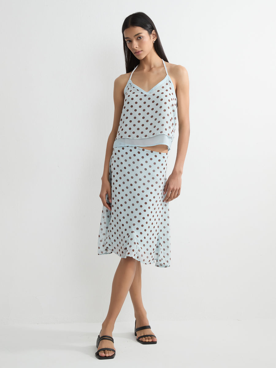 Polka Dot Midi Skirt