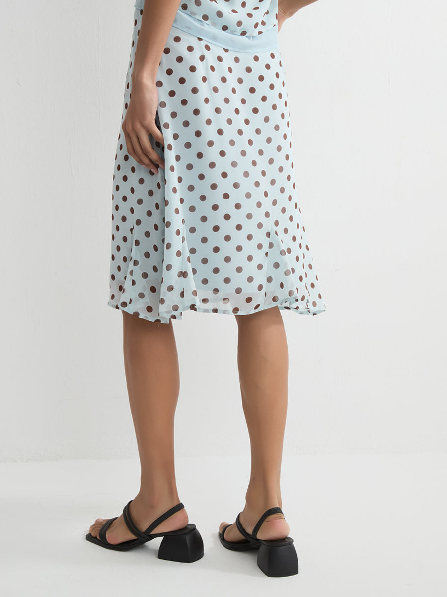 Polka Dot Midi Skirt