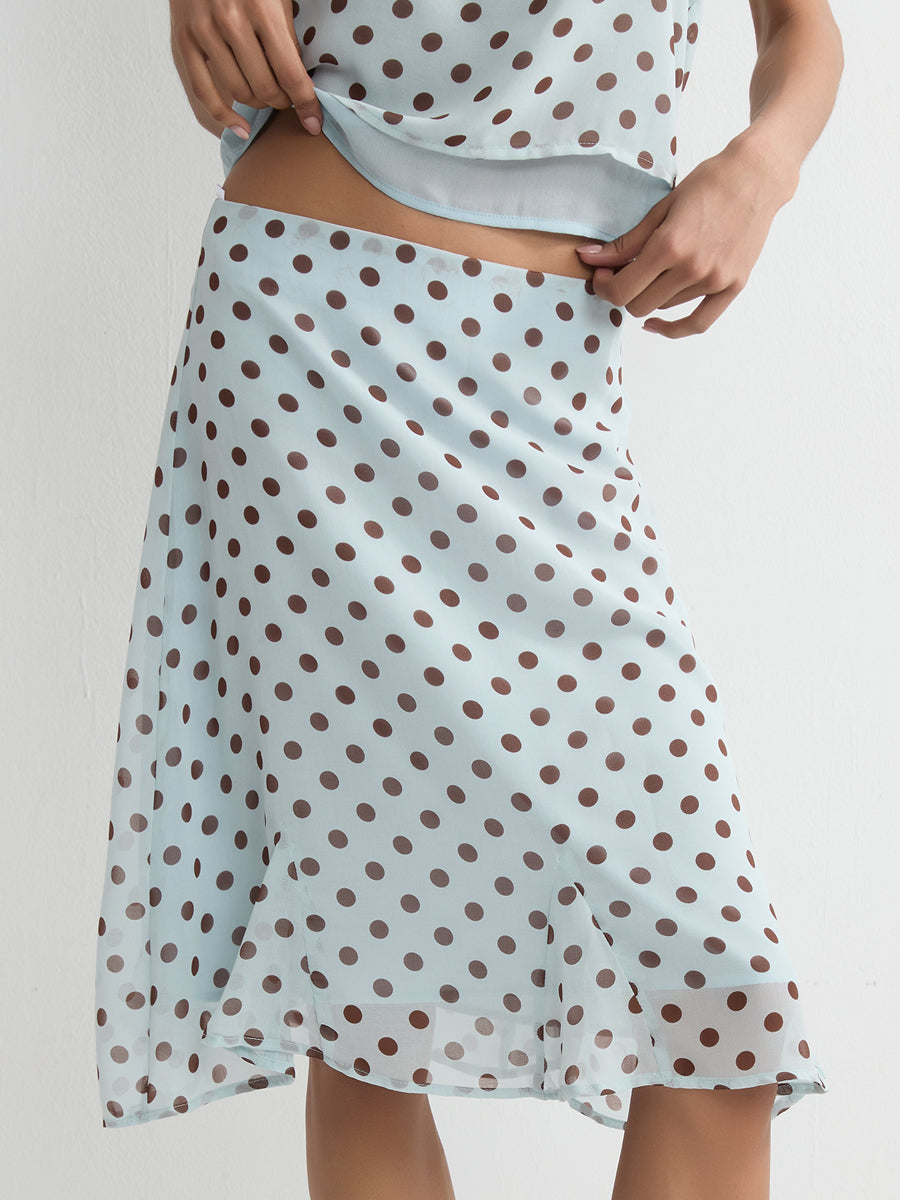 Polka Dot Midi Skirt