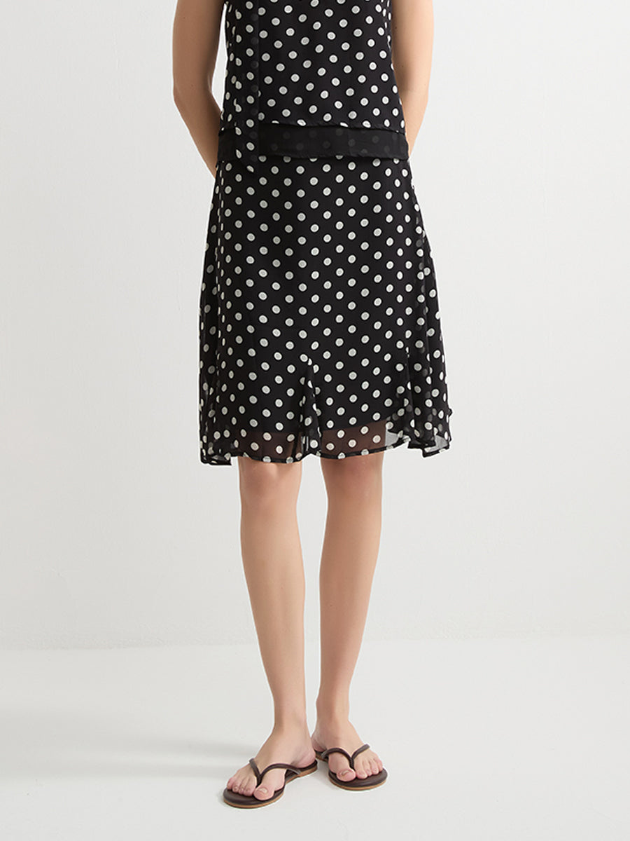 Polka Dot Midi Skirt