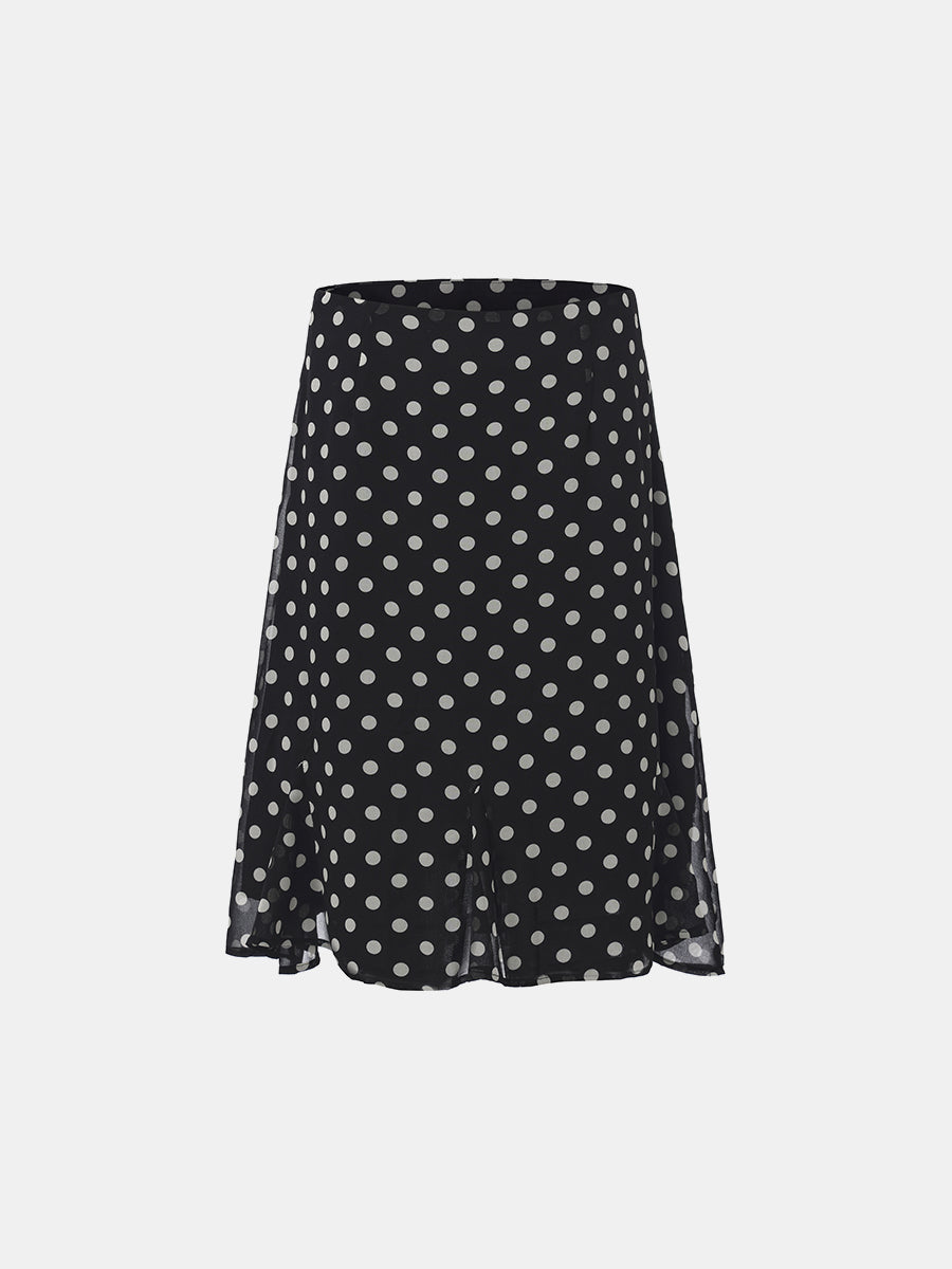 Polka Dot Midi Skirt