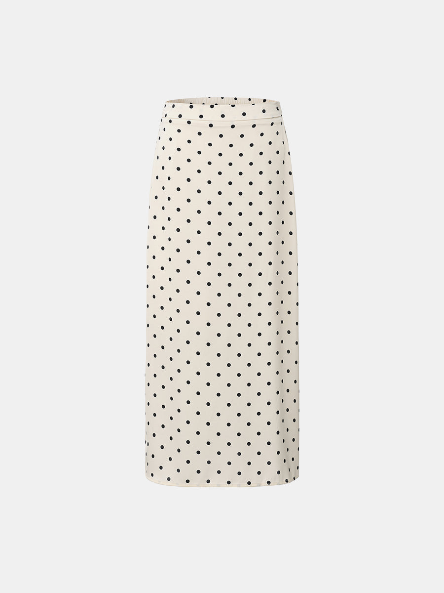 Polka Dot Midi Pencil Skirt