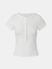 Ribbed Cotton T-Shirt