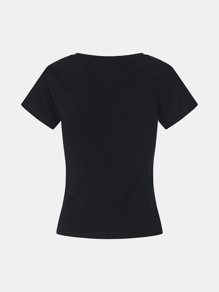 Ribbed Cotton T-Shirt