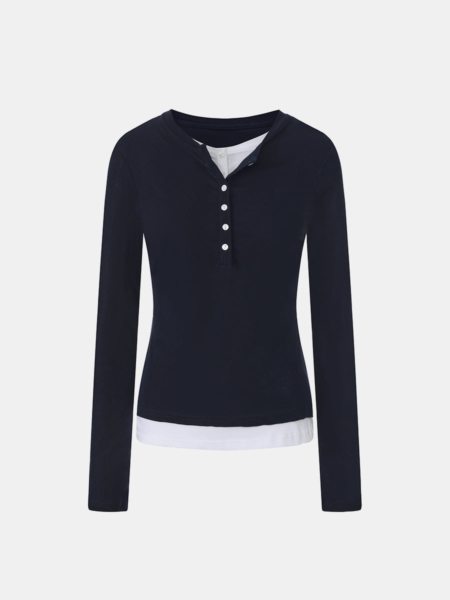 Double-Layer Cotton Longsleeve