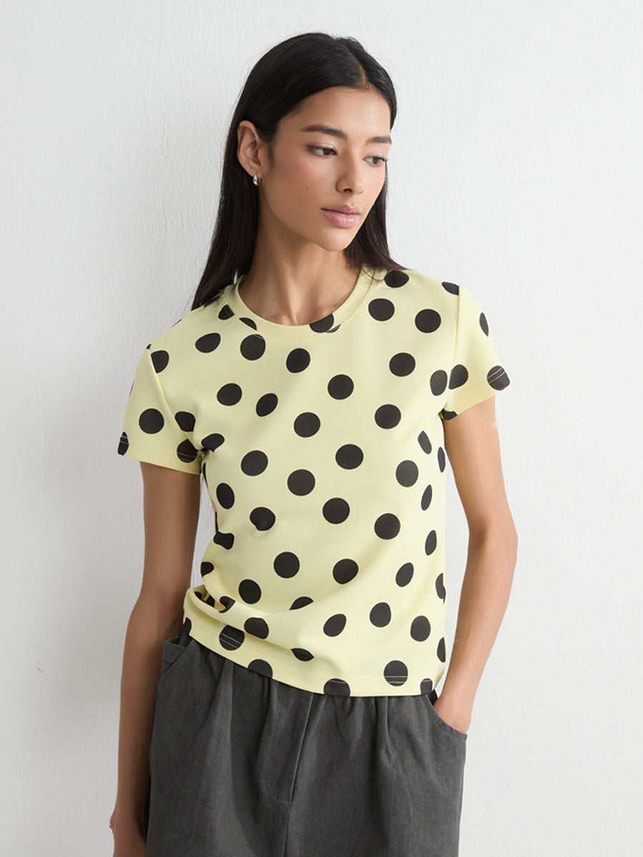 Short Sleeve Polka Dot T-shirt