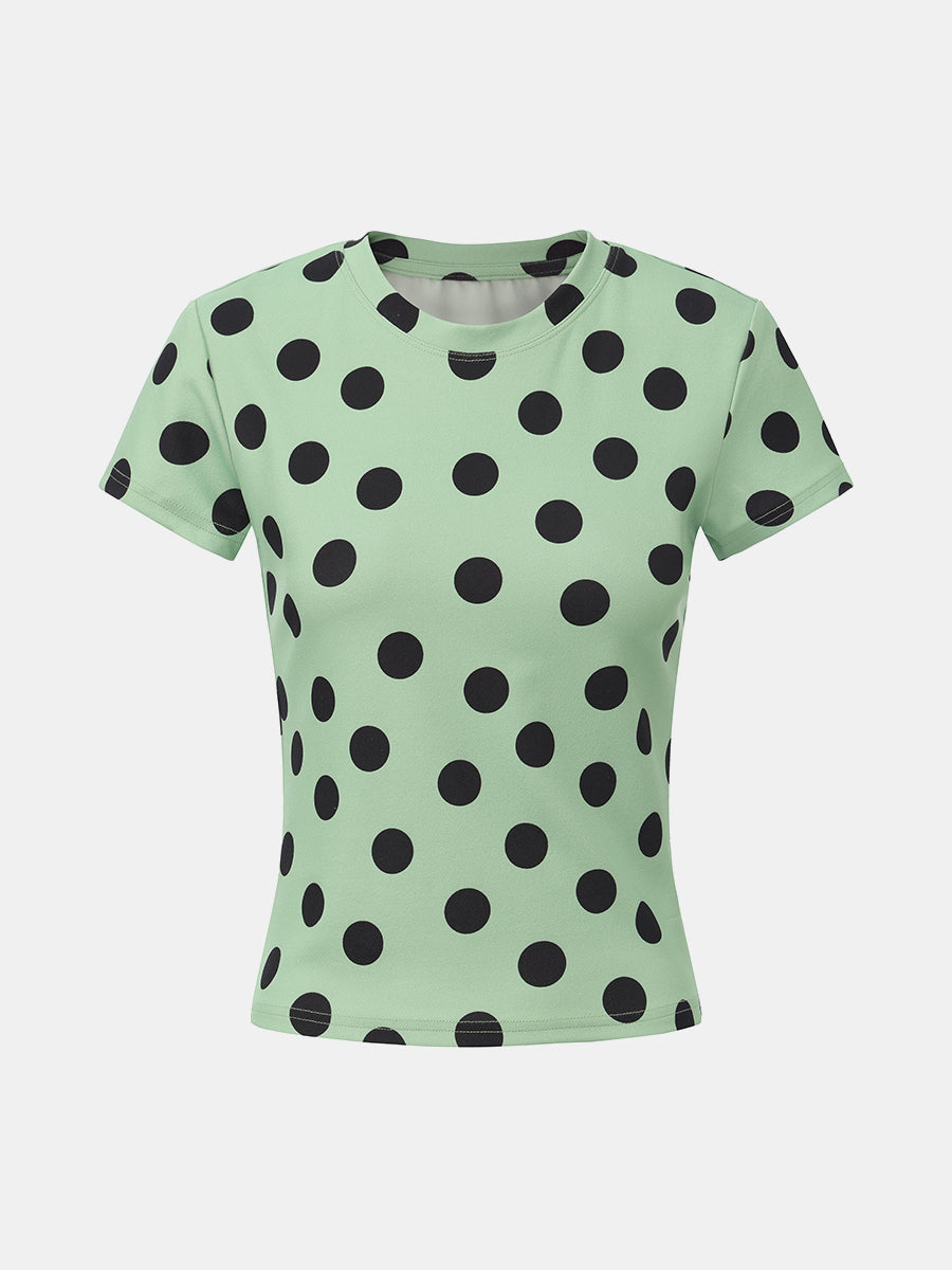 Short Sleeve Polka Dot T-shirt